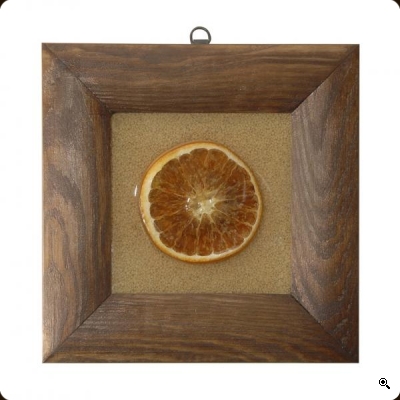 Dekor w ramce drewnianej - pomarańcza 2